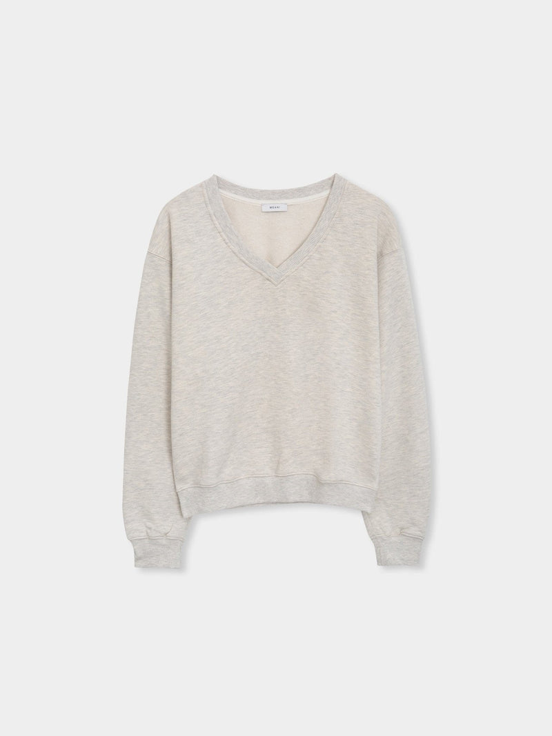 V NECK OVERSIZED SWEATSHIRT