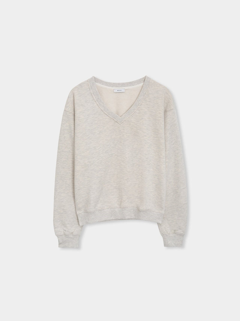 V NECK OVERSIZED SWEATSHIRT