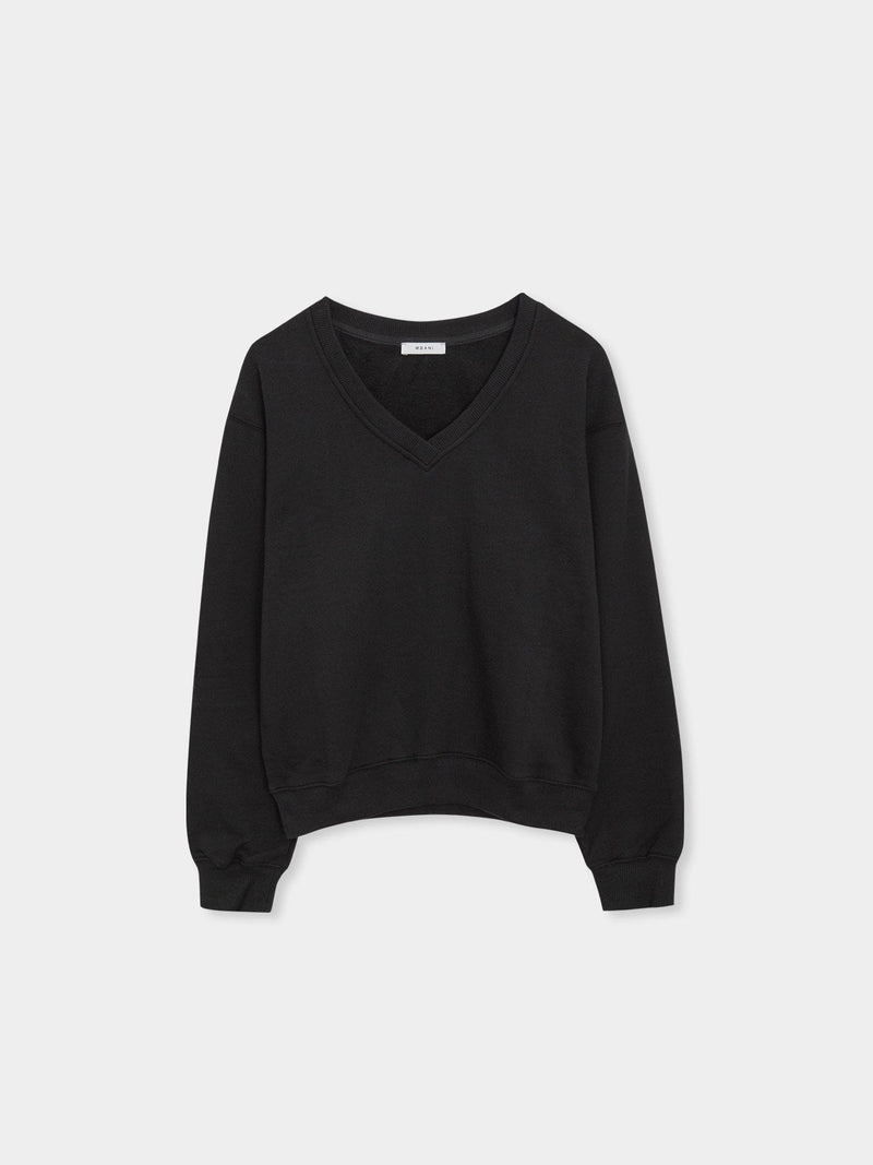 V NECK OVERSIZED SWEATSHIRT