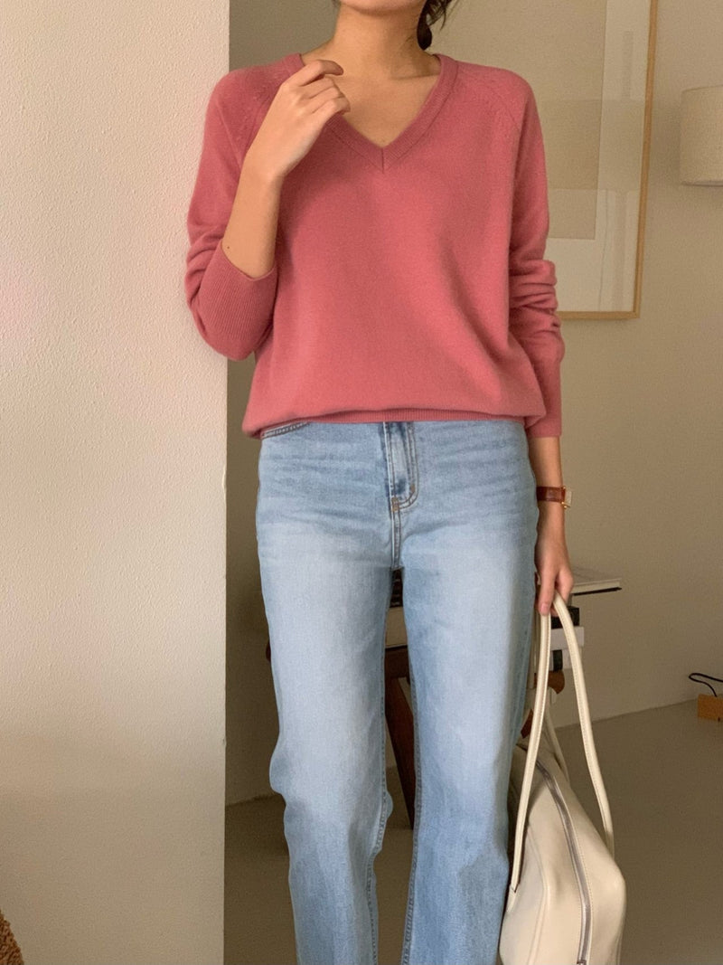 V NECK WOOL CASHMERE KNIT