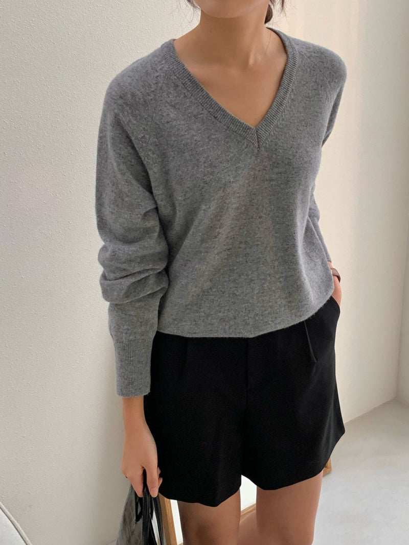 V NECK WOOL CASHMERE KNIT