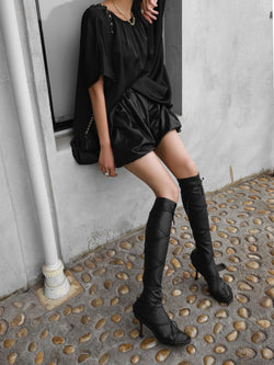 VEGAN LEATHER BALLOON SHORTS
