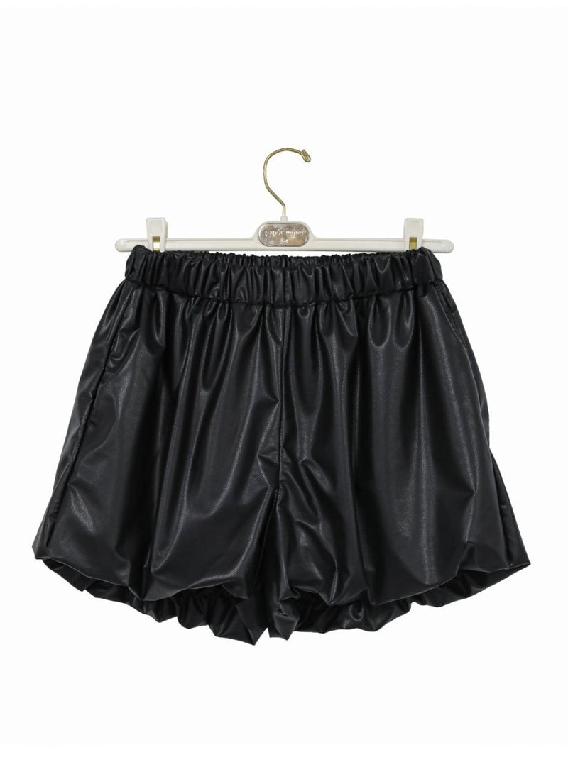 VEGAN LEATHER BALLOON SHORTS