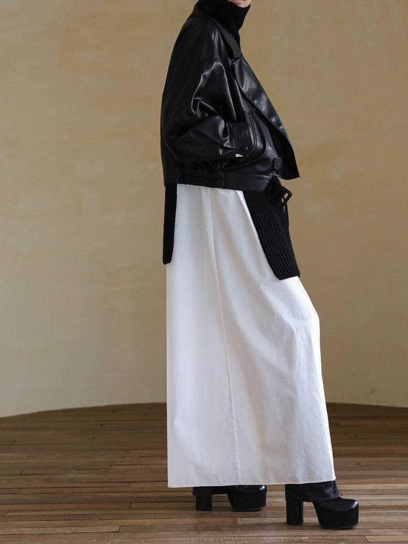 VEGAN LEATHER EYELET BUTTON TRENCH