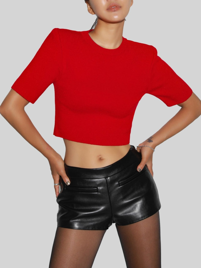VEGAN LEATHER MICRO SHORTS