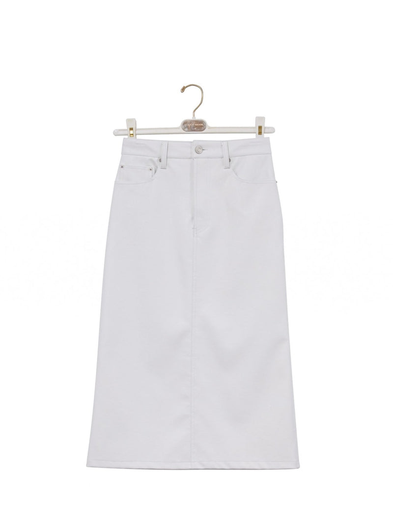 VEGAN LEATHER MIDI SKIRT