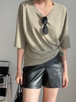 VEGAN LEATHER SHORTS