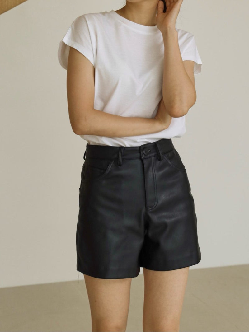 VEGAN LEATHER SHORTS