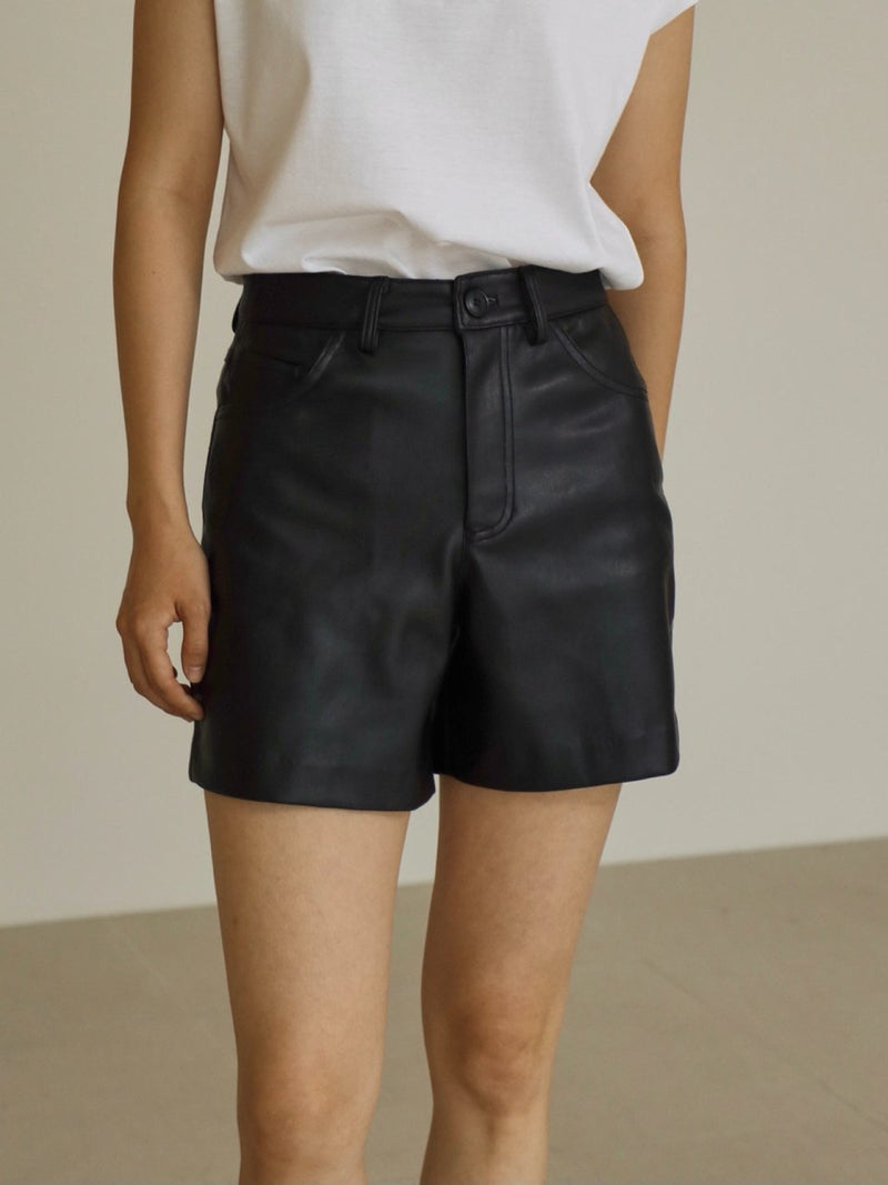 VEGAN LEATHER SHORTS