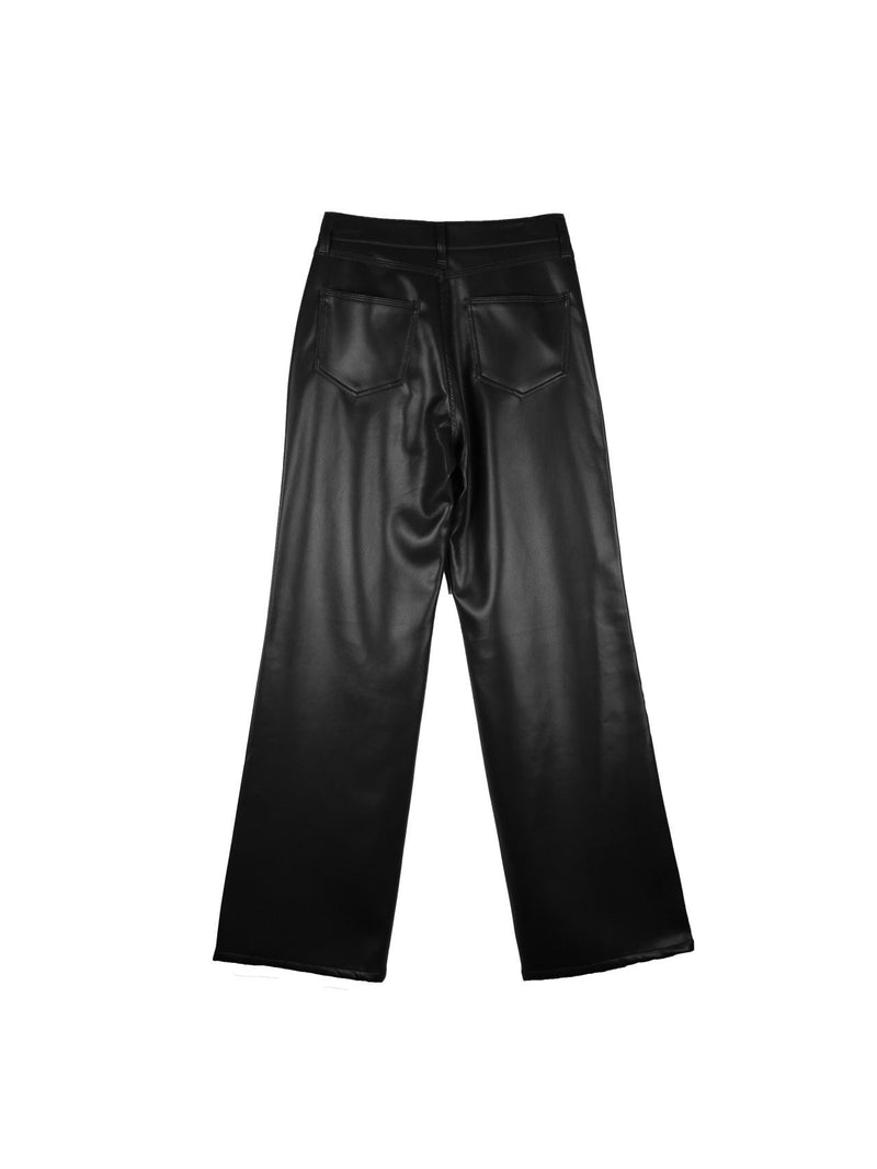 VEGAN LEATHER STITCHED PANTS