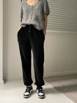 VELVET JOGGER TROUSERS