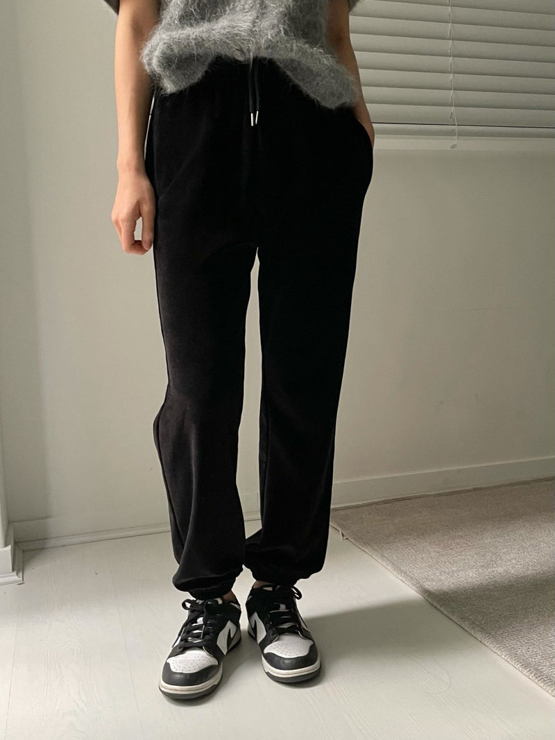 VELVET JOGGER TROUSERS