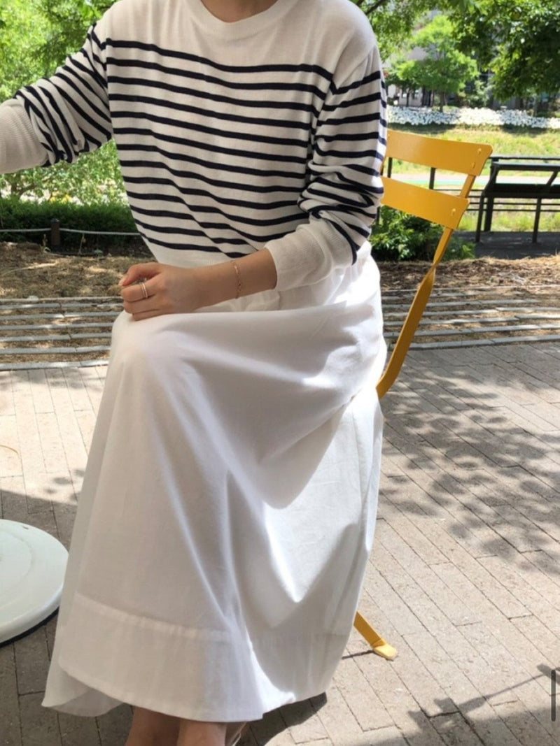 VOLUME COTTON SHIRRING SKIRT