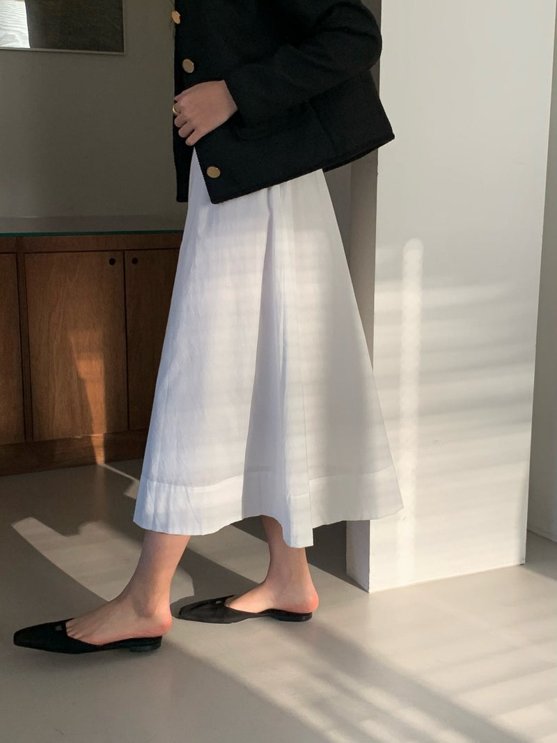 VOLUME COTTON SHIRRING SKIRT