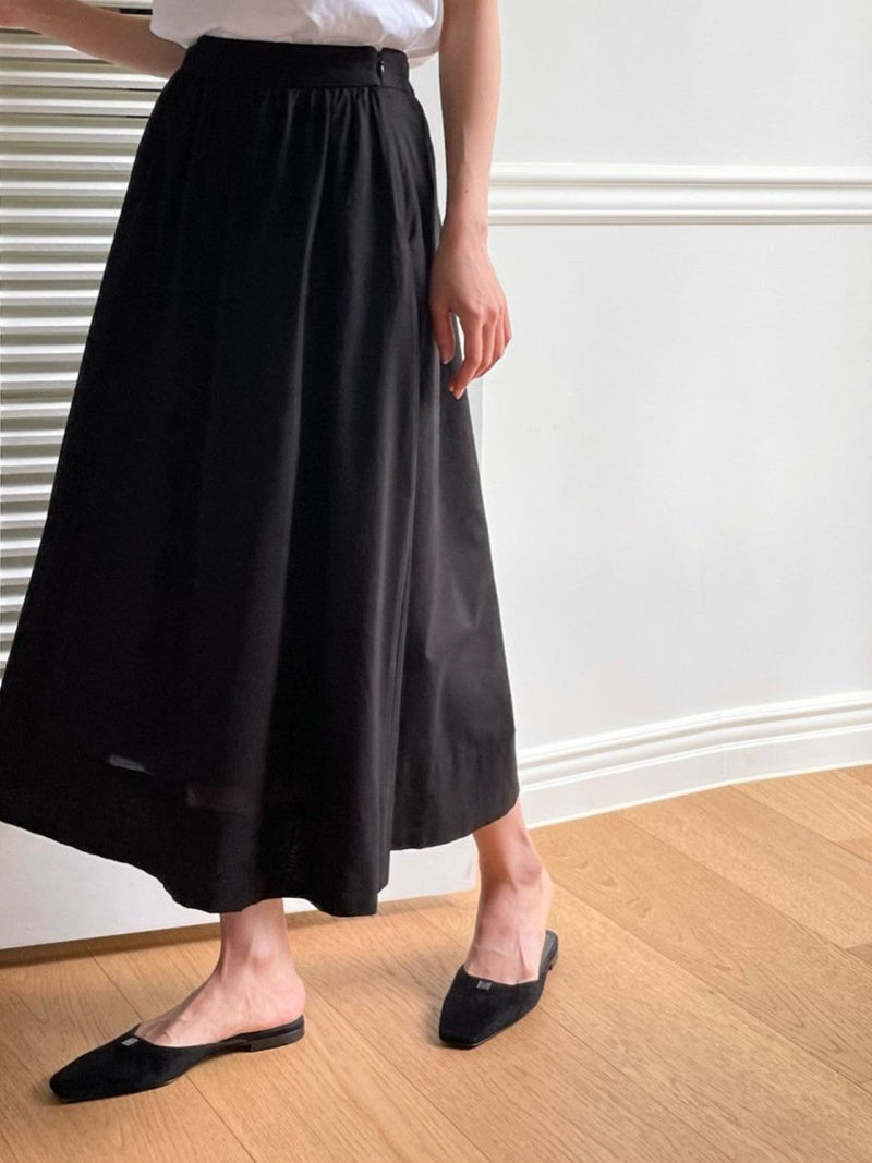 VOLUME COTTON SHIRRING SKIRT