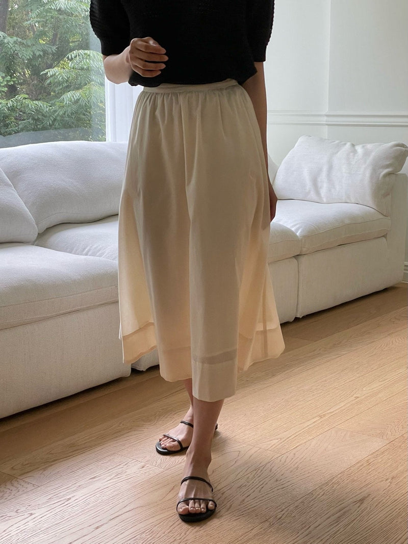 VOLUME COTTON SHIRRING SKIRT