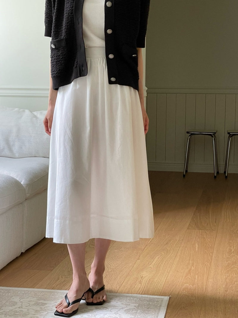 VOLUME COTTON SHIRRING SKIRT