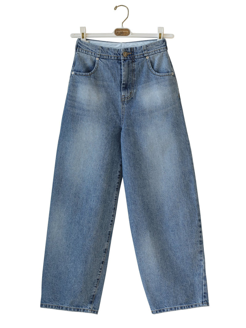 VOLUME WASHED BLUE DENIM JEANS