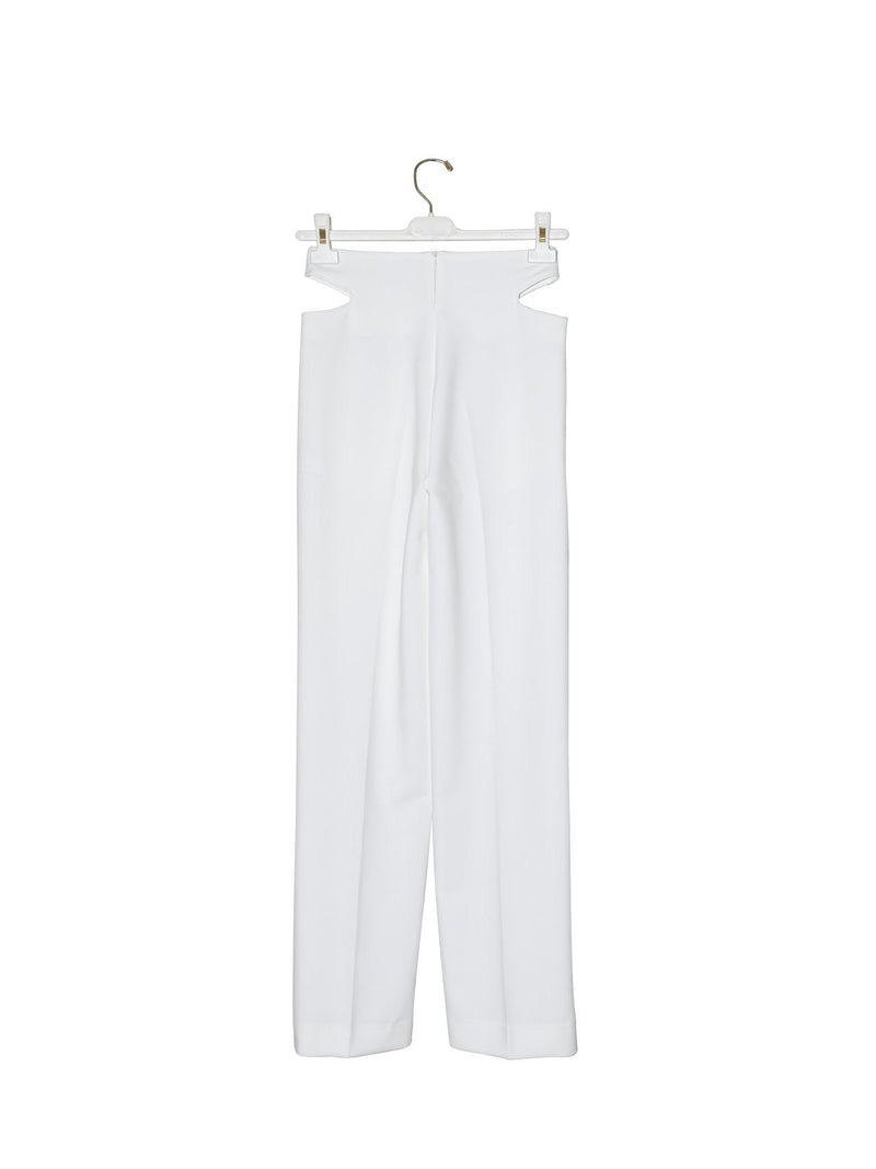 WAIST SPLIT DETAIL FLARED TROUSERS