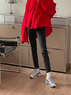 WASHED BLACK STRAIGHT SKINNY JEANS