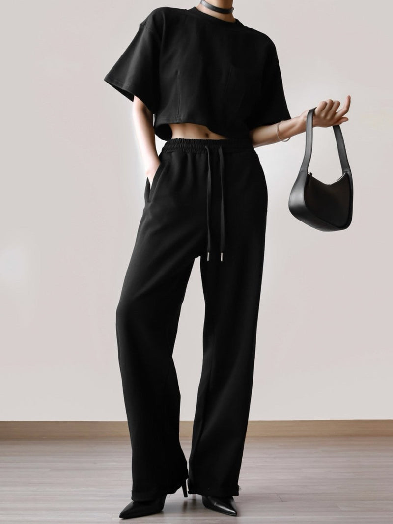 WIDE LEG SWEAT TROUSERS