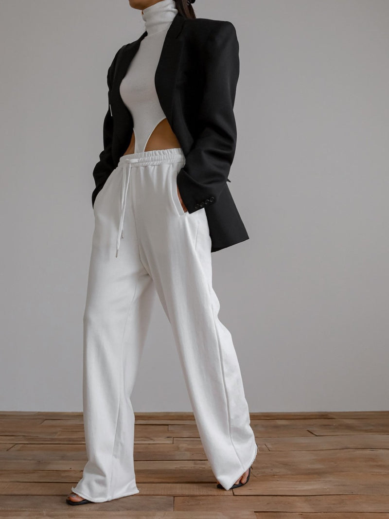 WIDE LEG SWEAT TROUSERS