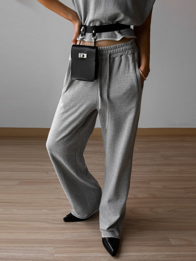 WIDE LEG SWEAT TROUSERS