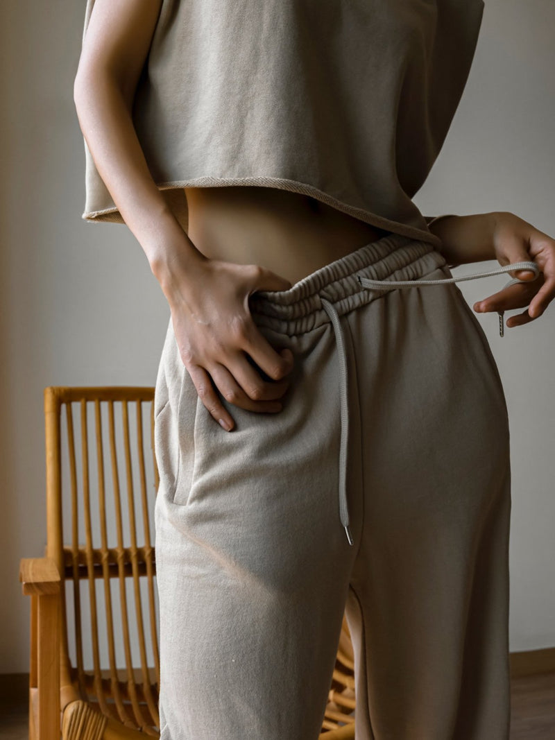 WIDE LEG SWEAT TROUSERS