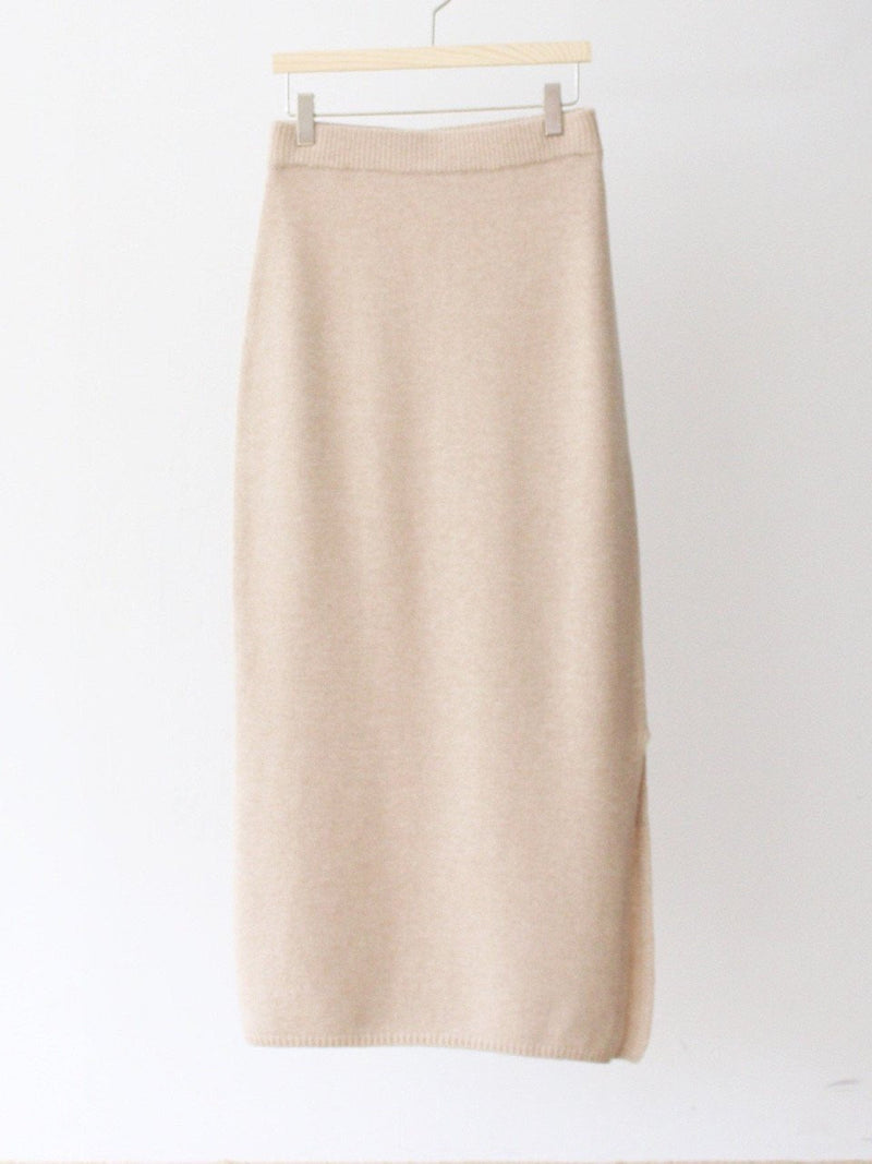 WOOL CASHMERE KNIT SKIRT WITH SLIT