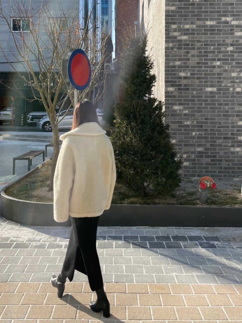 WOOL CASHMERE KNIT SKIRT WITH SLIT
