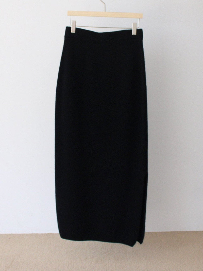 WOOL CASHMERE KNIT SKIRT WITH SLIT
