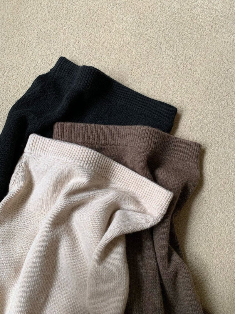 WOOL CASHMERE KNIT SKIRT WITH SLIT