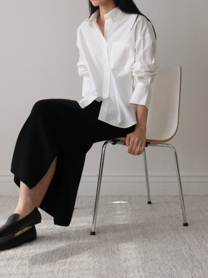 WOOL CASHMERE KNIT SKIRT WITH SLIT