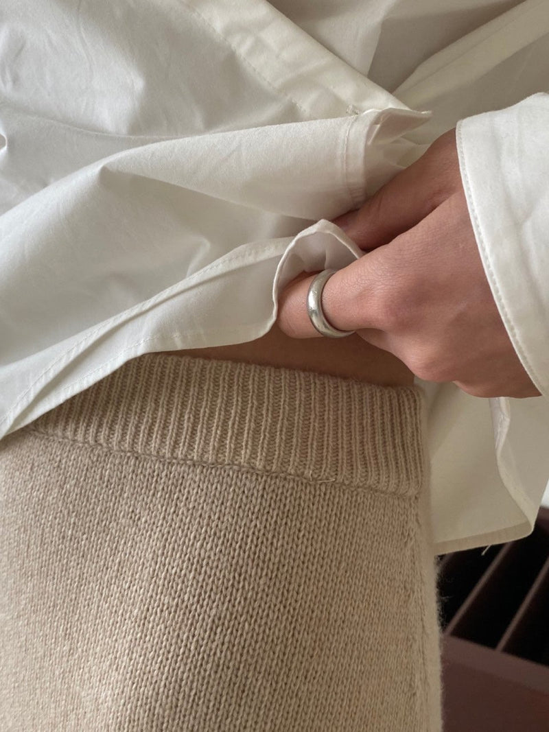 WOOL CASHMERE KNIT SKIRT WITH SLIT