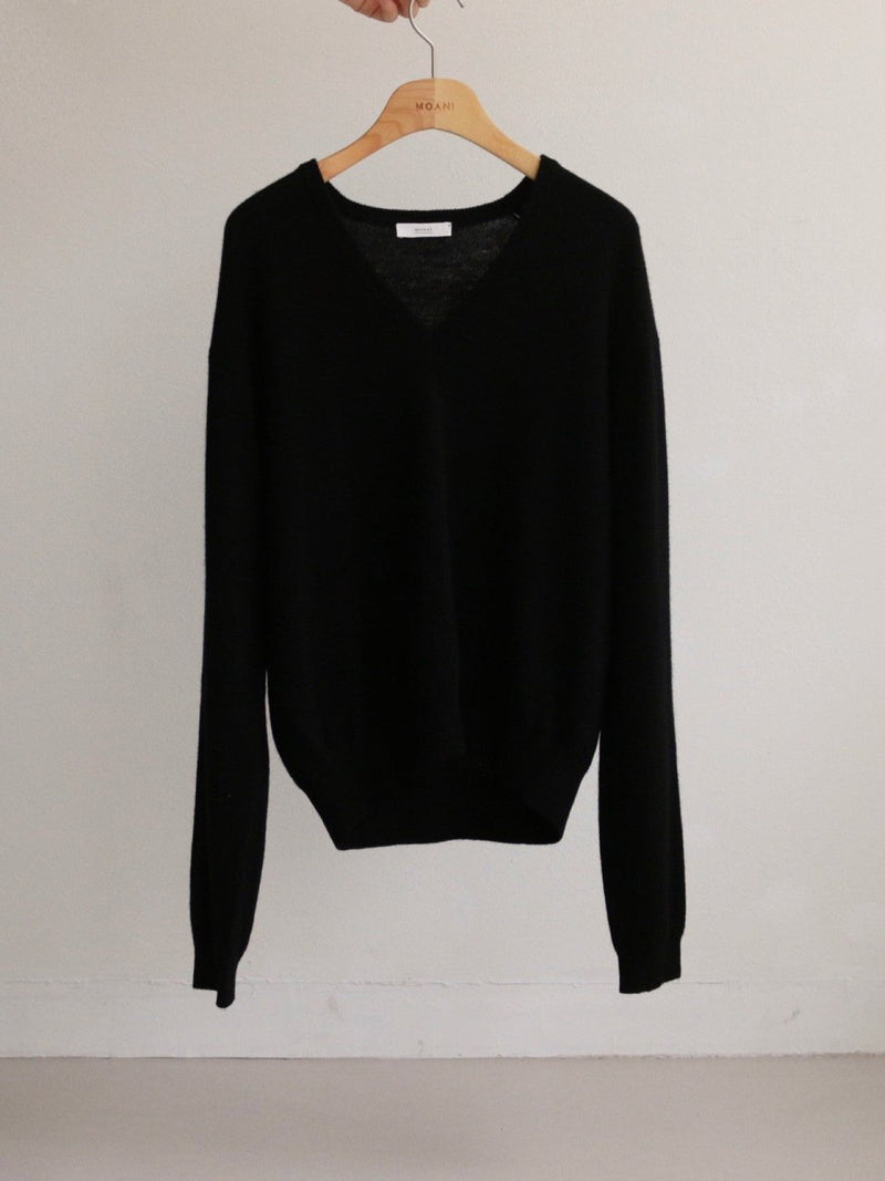 WOOL CASHMERE V-NECK TOP