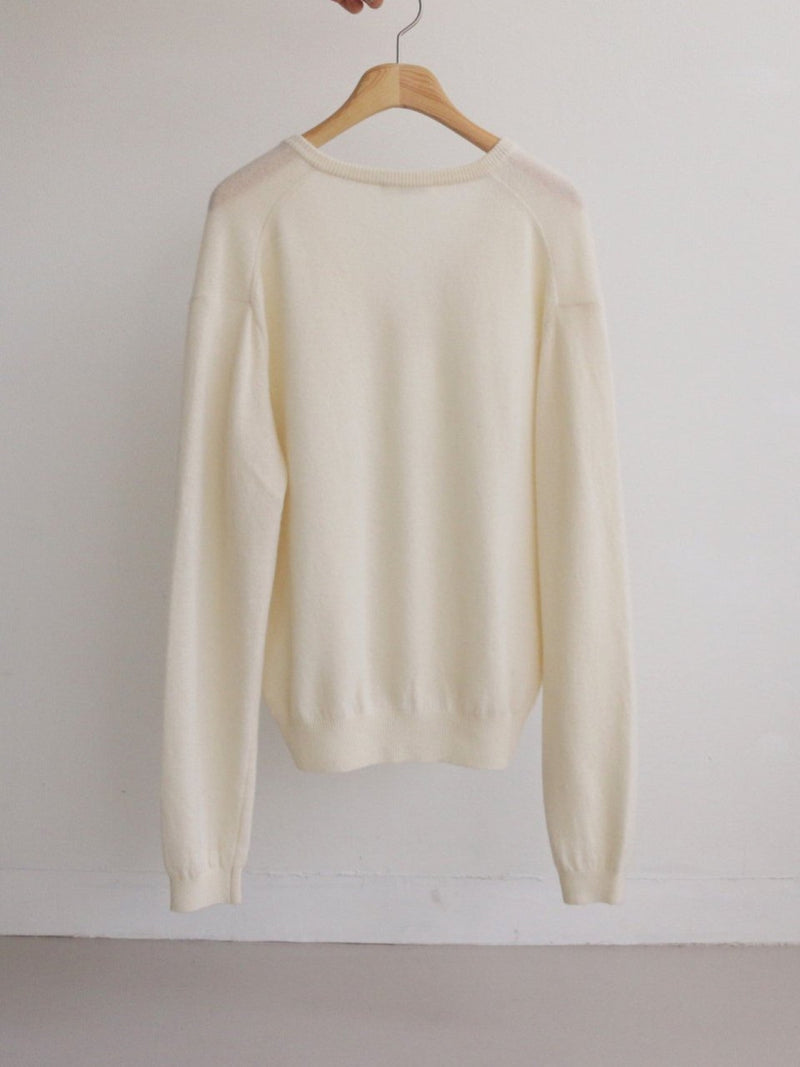 WOOL CASHMERE V-NECK TOP