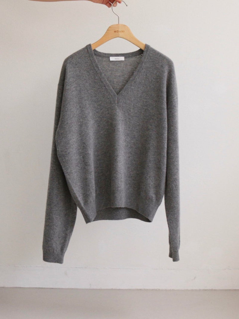 WOOL CASHMERE V-NECK TOP