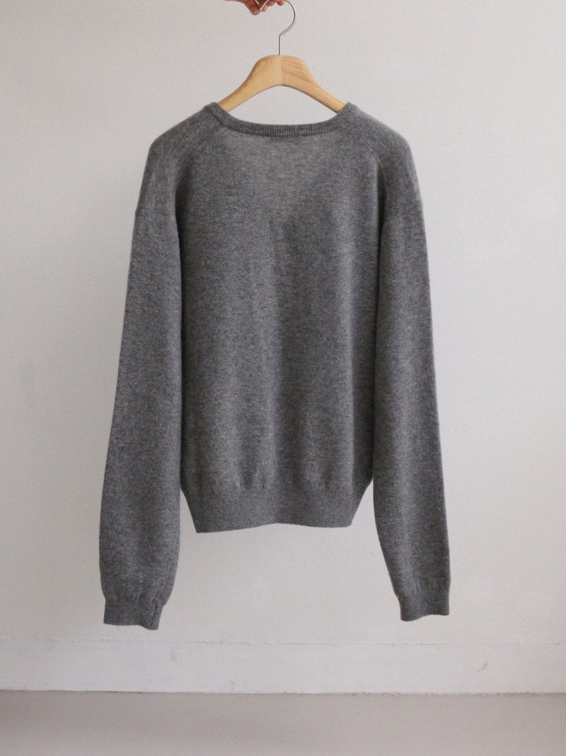 WOOL CASHMERE V-NECK TOP