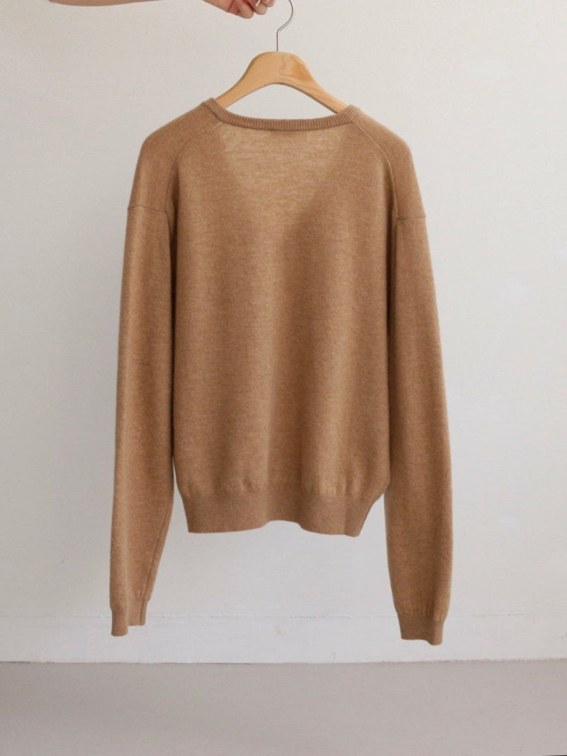 WOOL CASHMERE V NECK KNIT