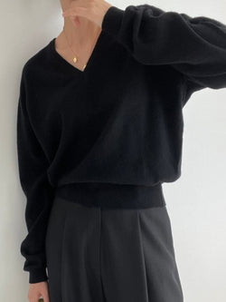 WOOL CASHMERE V NECK KNIT