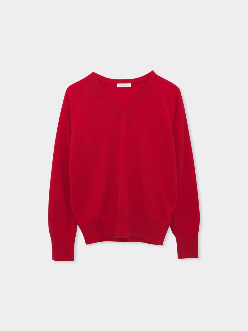 WOOL CASHMERE V-NECK TOP