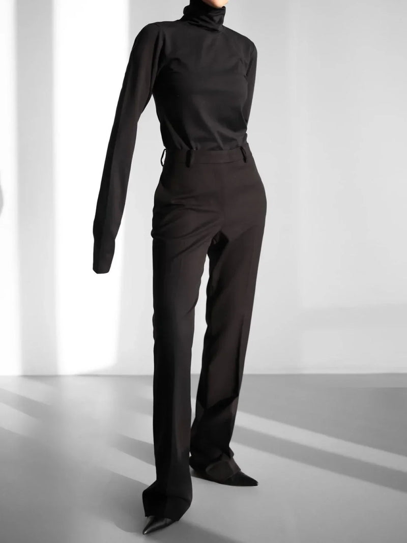 WOOL FLARED TAILORED TROUSERS