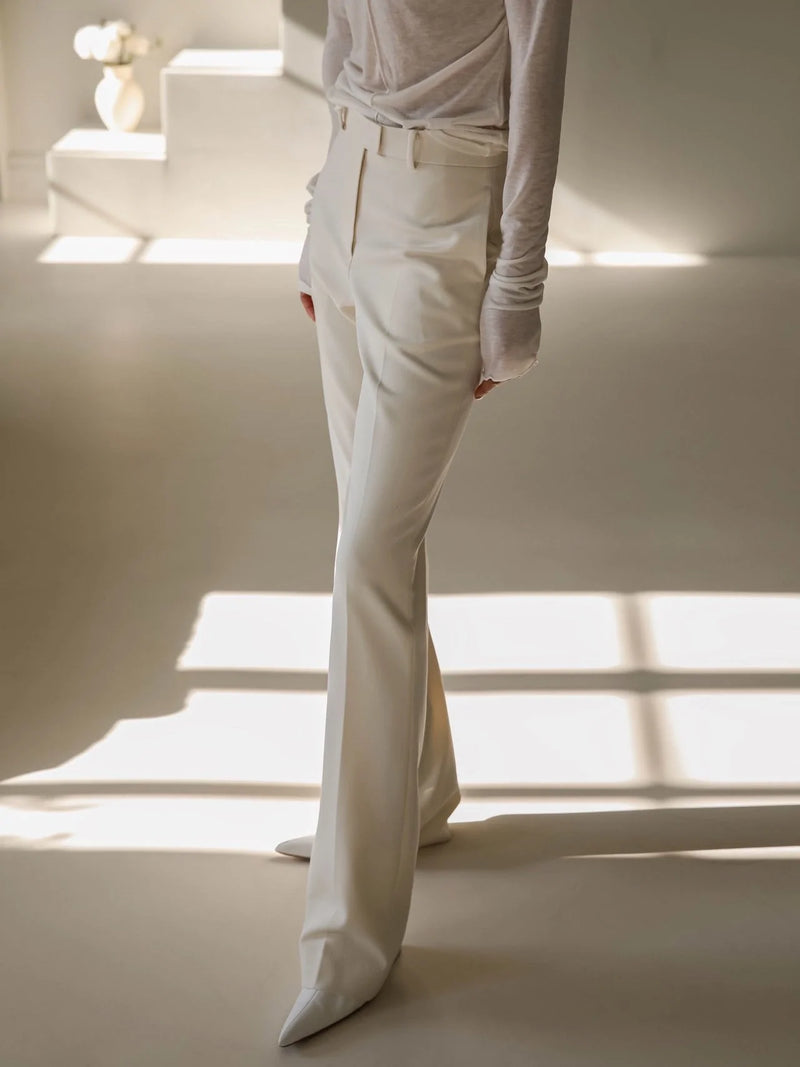 WOOL FLARED TAILORED TROUSERS