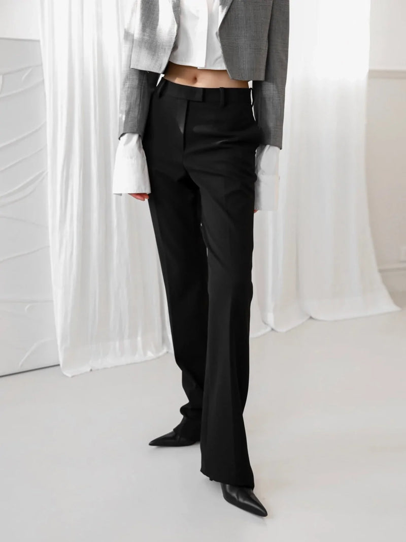 WOOL FLARED TAILORED TROUSERS