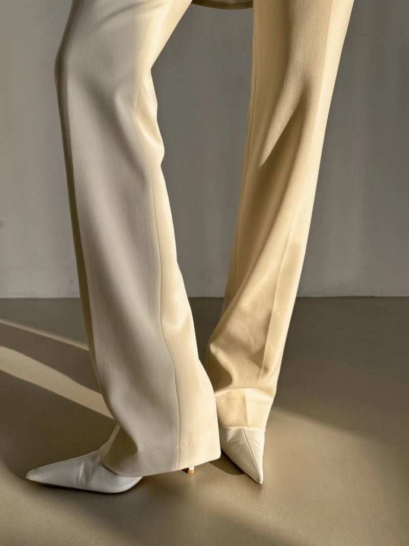 WOOL FLARED TAILORED TROUSERS