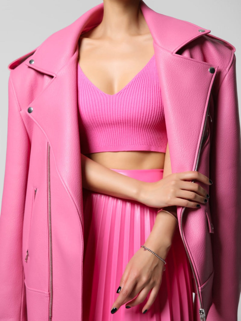 WOOL RIBBED KNIT CROPPED BUSTIER