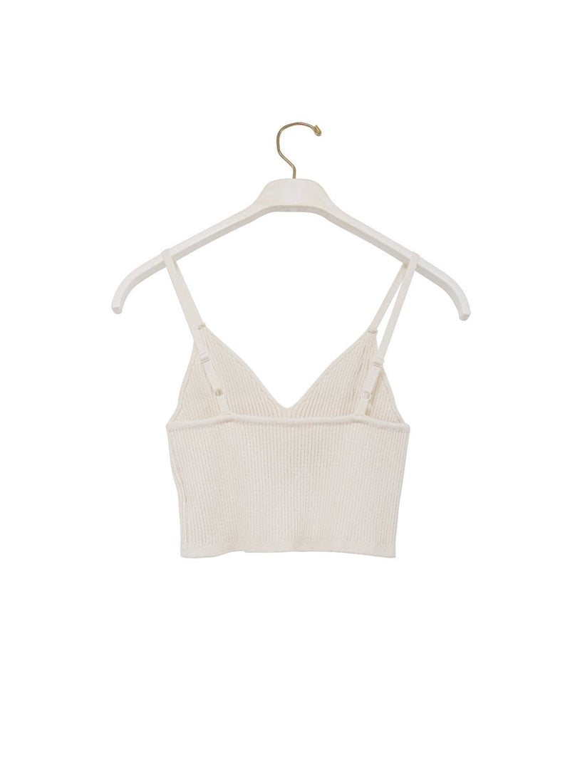 WOOL RIBBED KNIT CROPPED BUSTIER