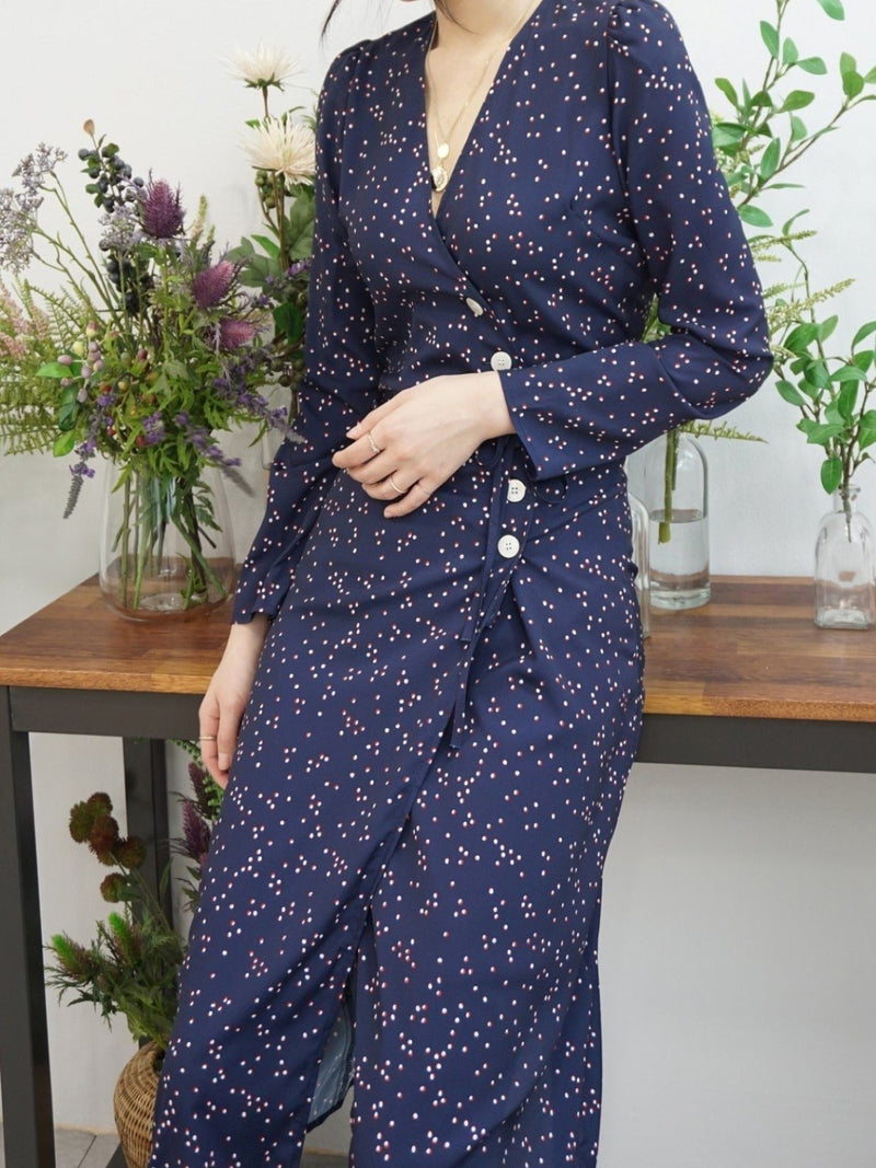 LONG SLEEVE GAVIN WRAP DRESS