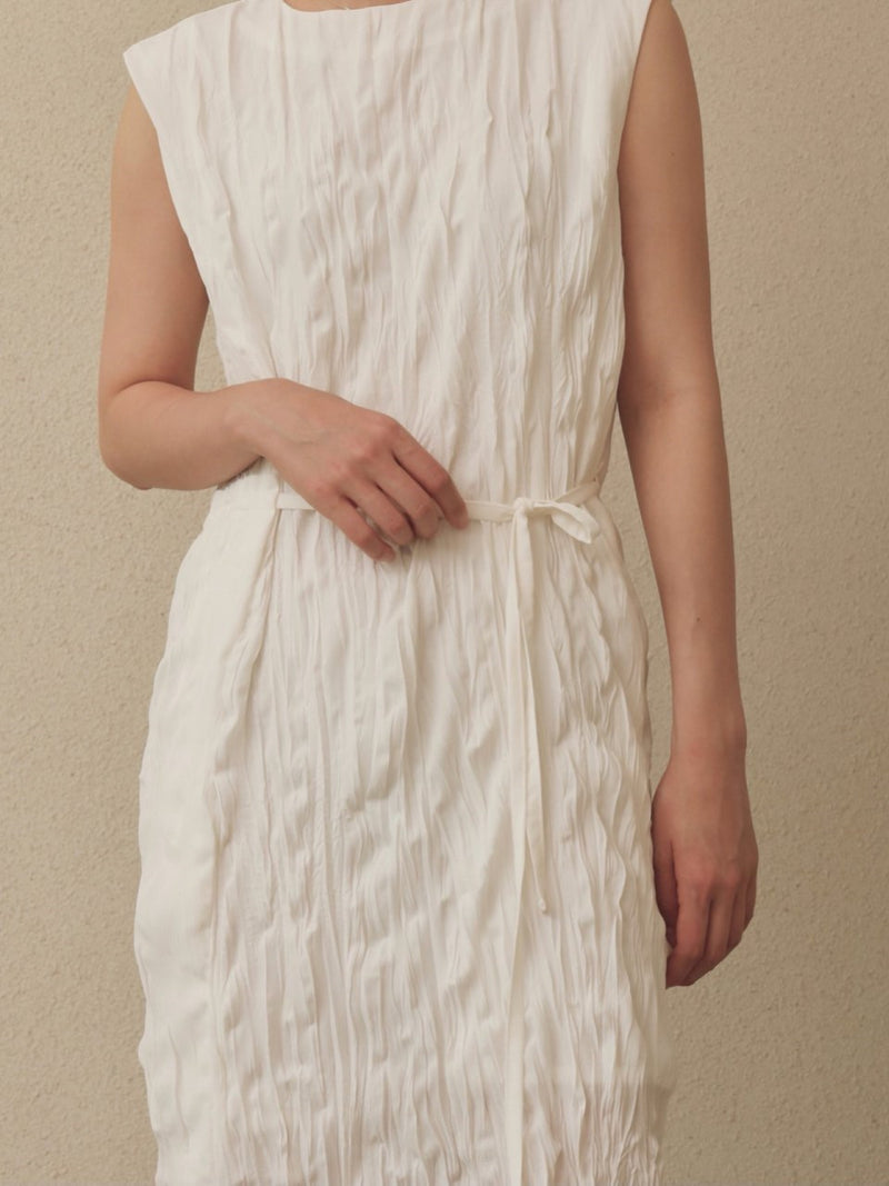 WRINKLE SLEEVELESS MAXI DRESS