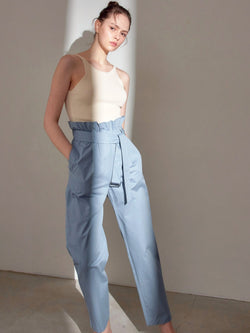 RUFFLE BELTED TROUSERS